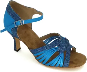 Women's Peep toe Sandals Latin Salsa Blackgo Practice Ballroom Dance Shoes with 2.75" Heel