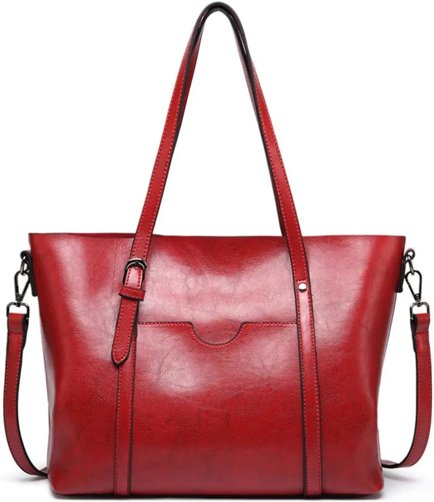 Womens PU Leather Handbag Top Handle Tote Shoulder Hobo Bag Satchel Purse