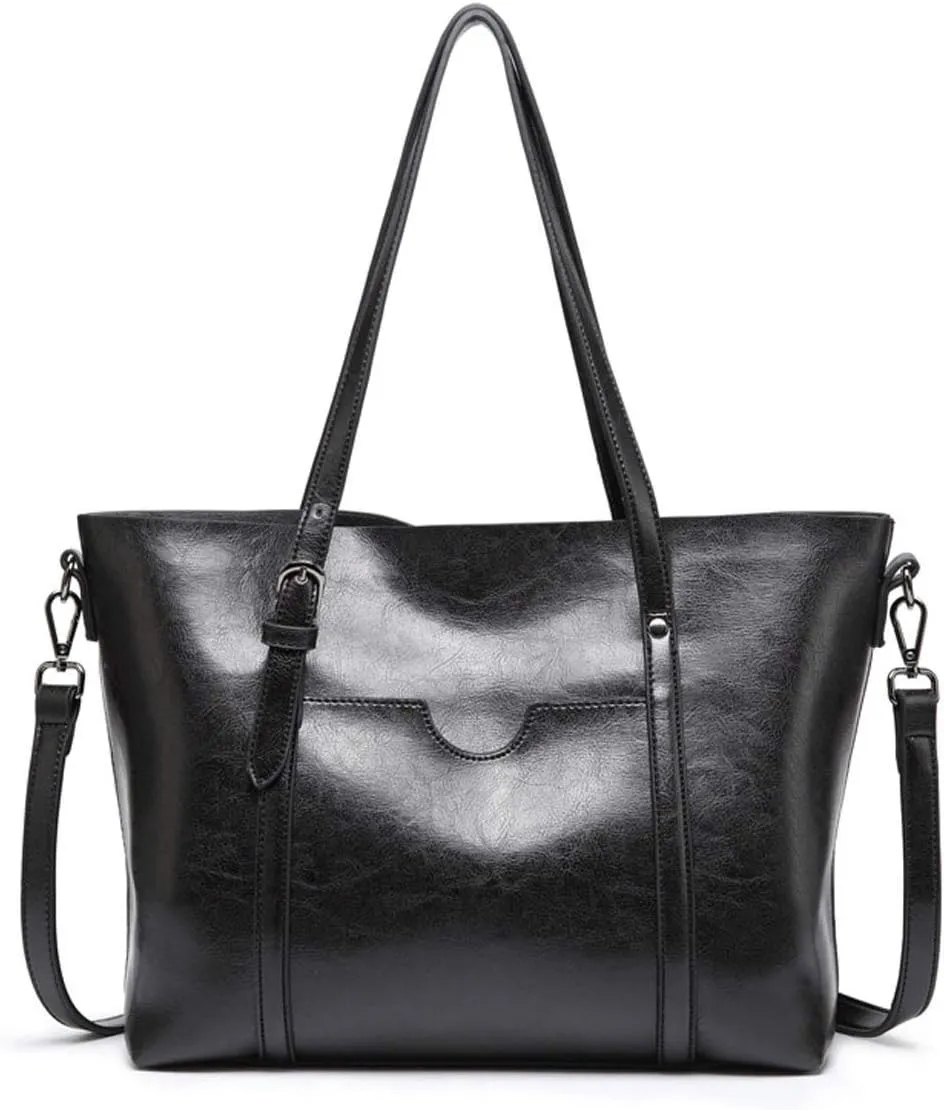 Womens PU Leather Handbag Top Handle Tote Shoulder Hobo Bag Satchel Purse