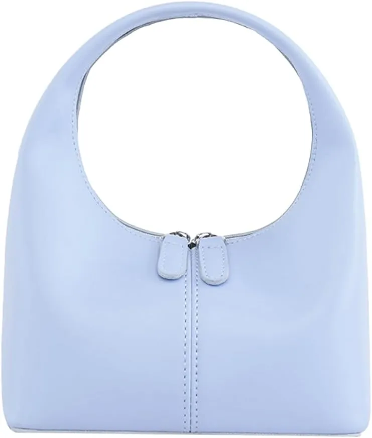 Women's PU Leather Mini Top Handbag Dumpling Clutch Small Solid Color Totes Trendy Zipper Purse Y2k Satchel