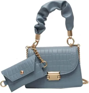 Womens PU Leather Purses Luxury Handbag Flap Shoulder Crossbody Satchel Crocodile Pattern Clutch Ladies Totes