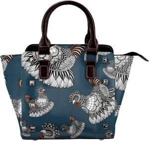 Women's PU Leather Shoulder Bag Handbag Shopping Purse Handle Satchels Studded Totes Clutch Bag