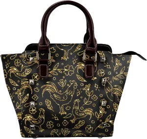 Women's PU Leather Shoulder Bag Handbag Shopping Purse Handle Satchels Studded Totes Clutch Bag