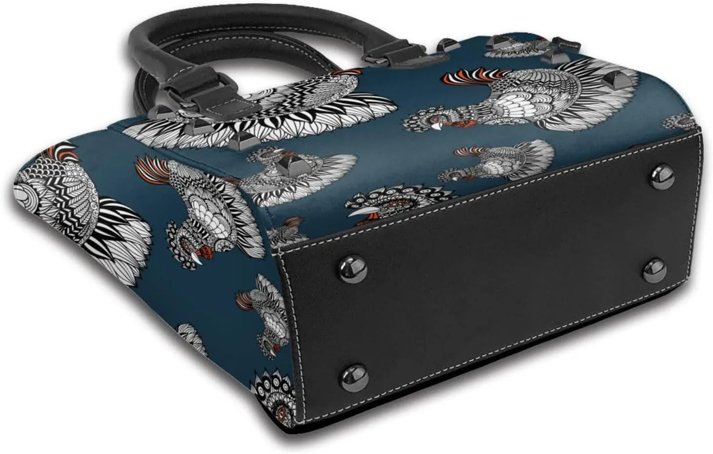 Women's PU Leather Shoulder Bag Handbag Shopping Purse Handle Satchels Studded Totes Clutch Bag