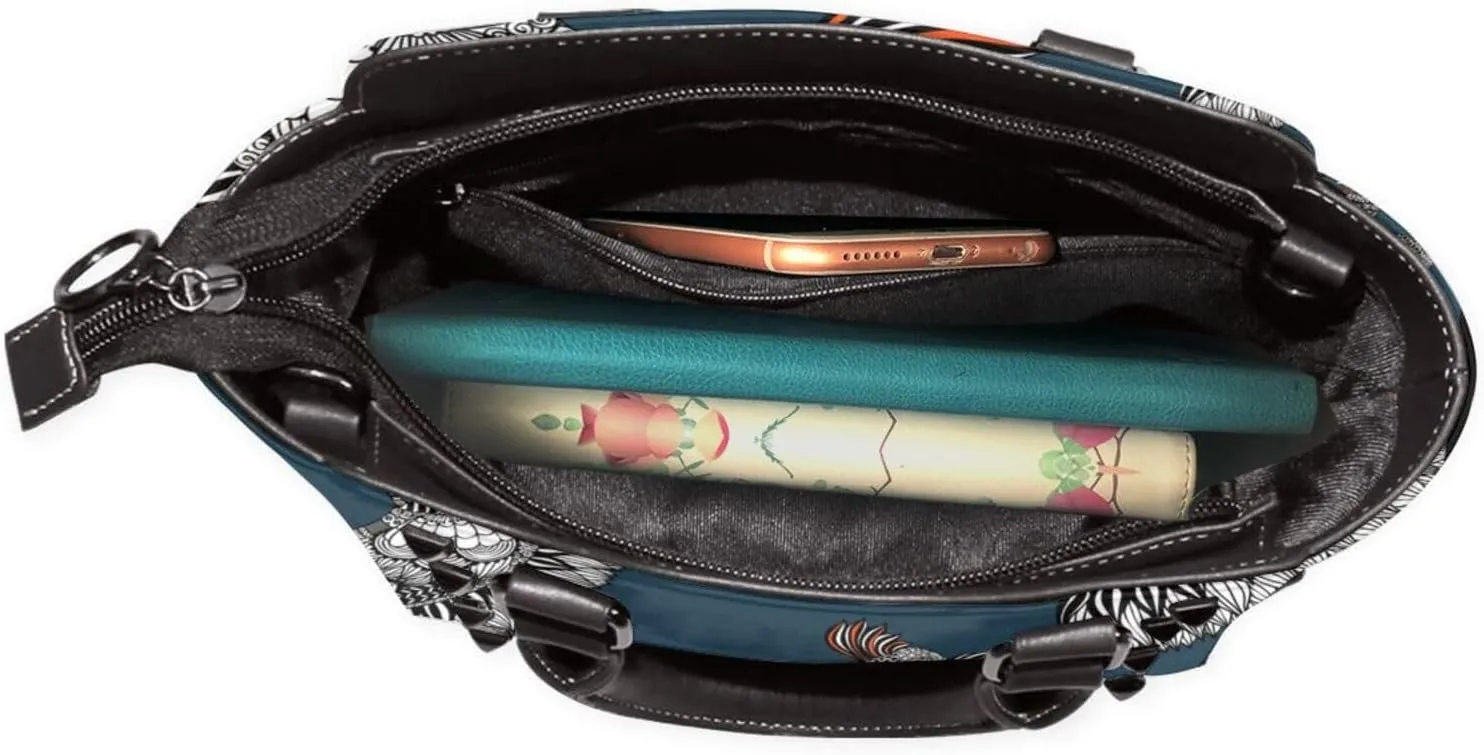 Women's PU Leather Shoulder Bag Handbag Shopping Purse Handle Satchels Studded Totes Clutch Bag