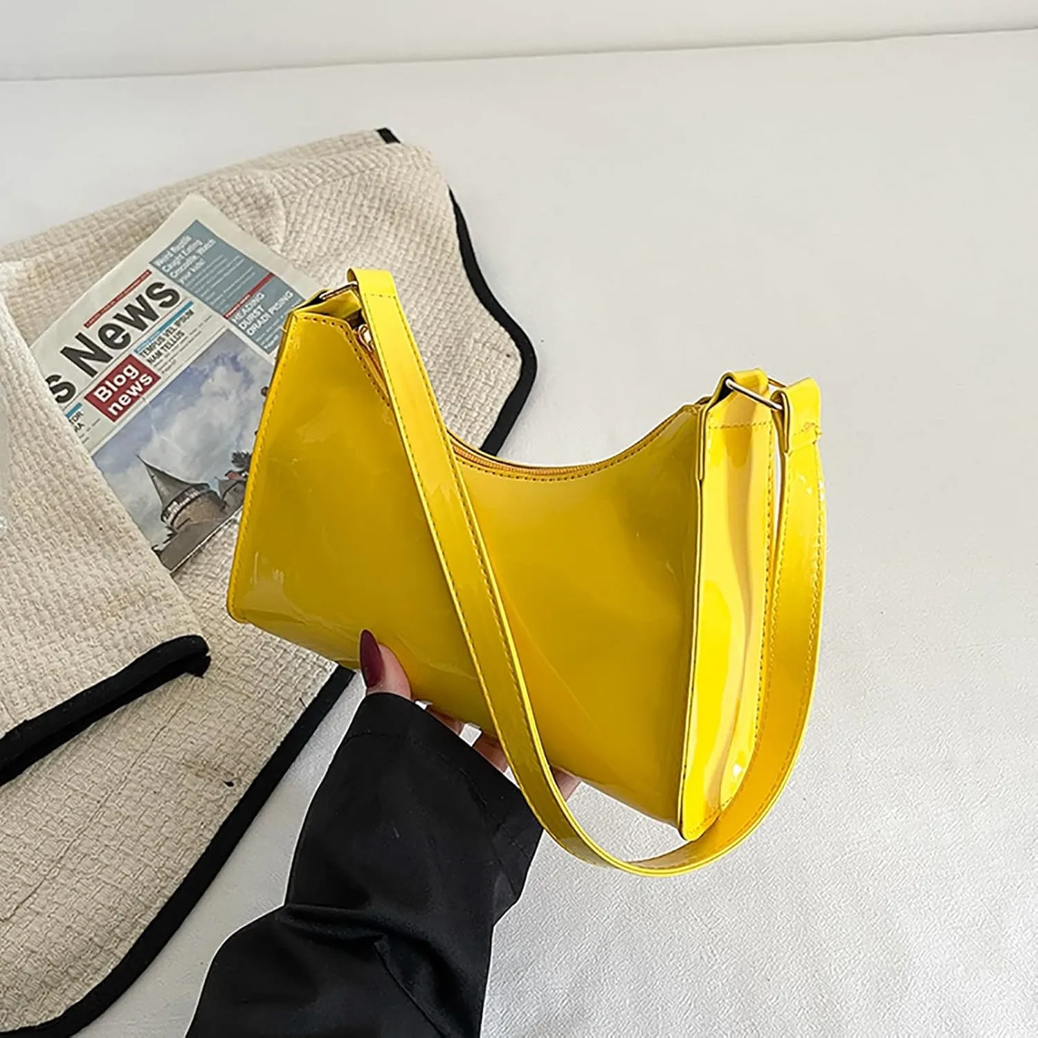 Women's Purses and Handbags Small Capacity Cute Patent Leather Shoulder Bags Shiny Evening Fashion Handbag