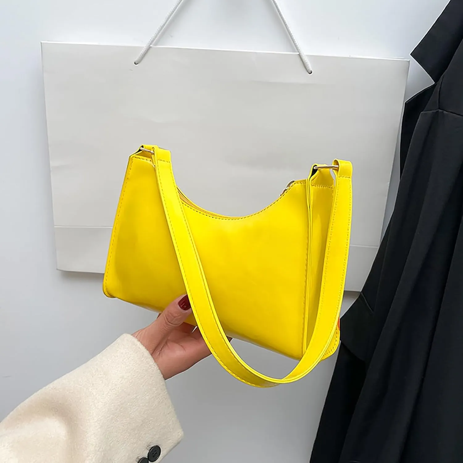 Women's Purses and Handbags Small Capacity Cute Patent Leather Shoulder Bags Shiny Evening Fashion Handbag