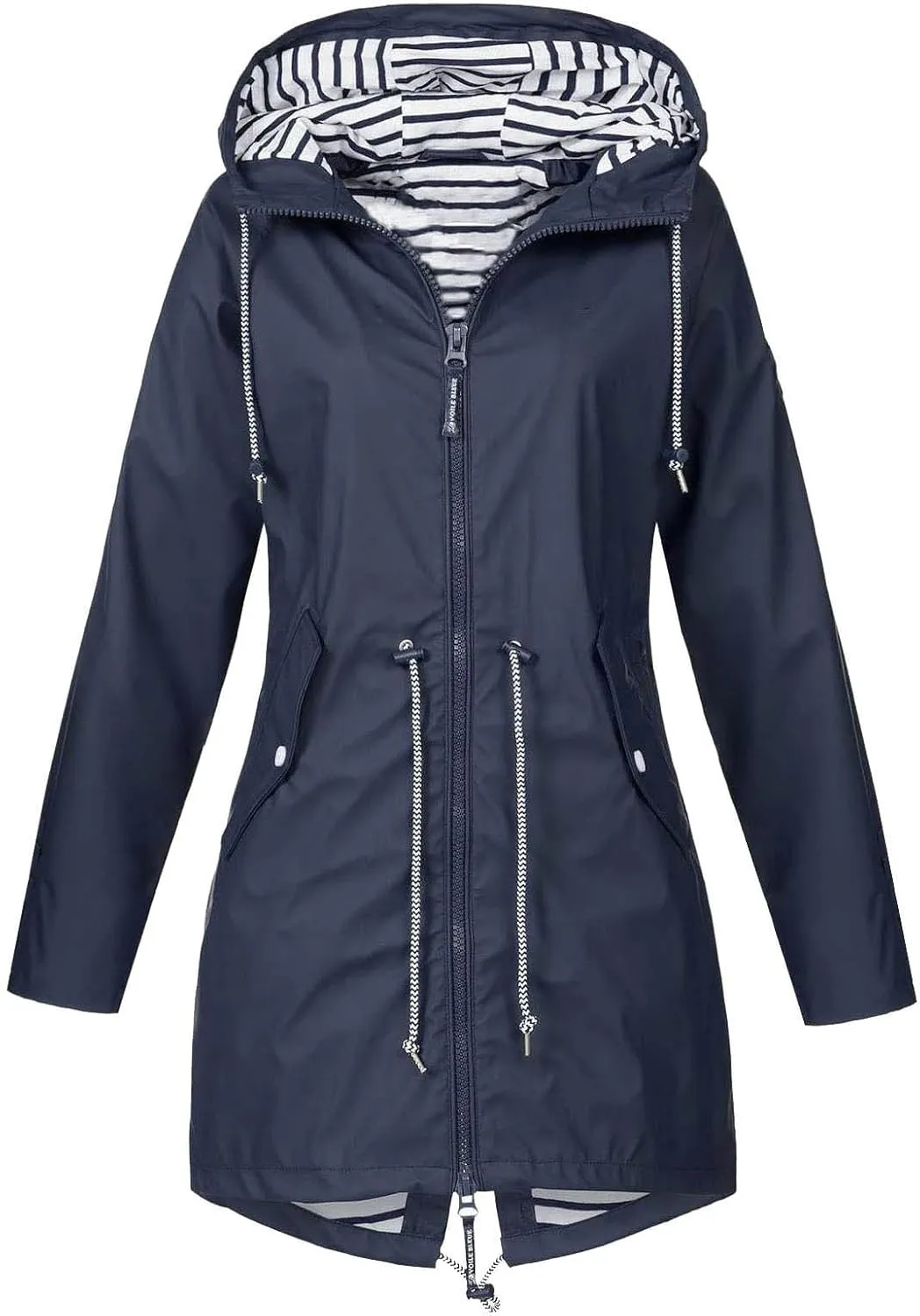 Women's Rain Jackets Waterproof Windbreaker Jackets Packable Lightweight Rain Jacket Outdoor Hooded Raincoat