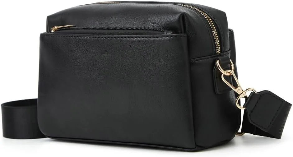 Women's Retro PU Leather Shoulder Crossbody Bag Small Totes Soft Handbag Fashion Purse Zipper Satchel