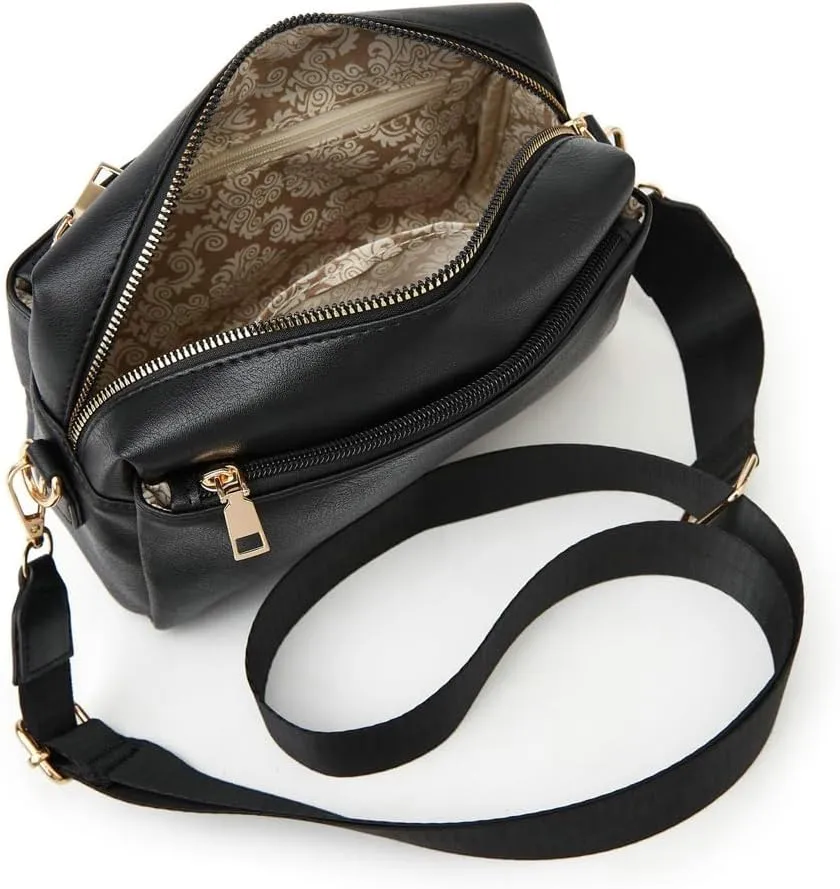 Women's Retro PU Leather Shoulder Crossbody Bag Small Totes Soft Handbag Fashion Purse Zipper Satchel