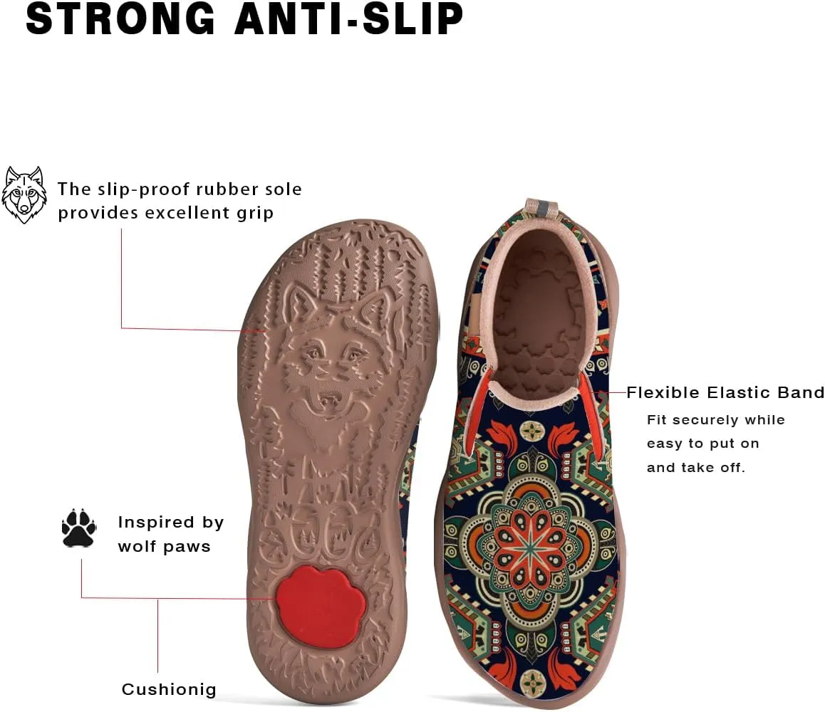 Women's Slip-Ons Floral Painted Loafers Comfortable Walking Travel Shoes