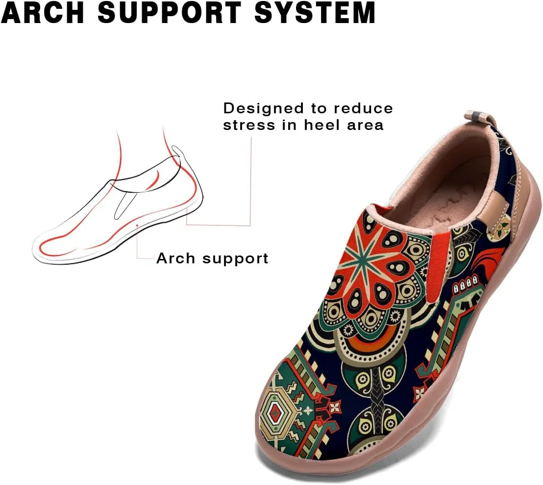 Women's Slip-Ons Floral Painted Loafers Comfortable Walking Travel Shoes