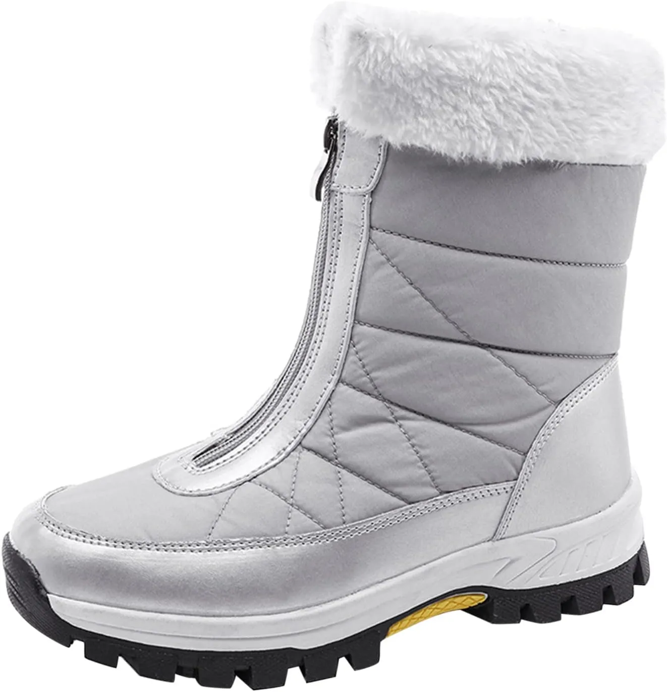 Women's Snow Boots Size 9 Womens Waterproof Winter Boots Ankle Zip Boots Winter Fur Tall Snow Boots Waterproof Insulated Botas Calientes Para Mujer De Invierno