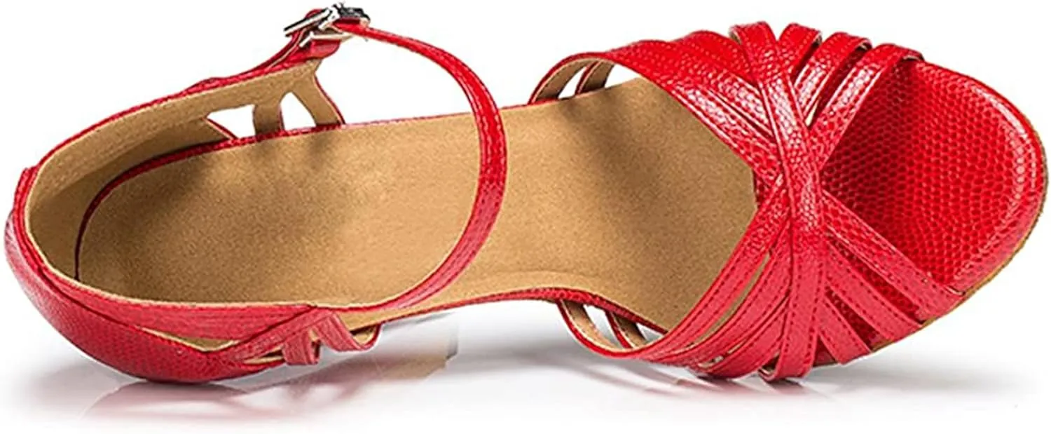 Women's Suede Sole Party Wedding Shoes Pu Sandals Practice Ballroom Dance Shoes