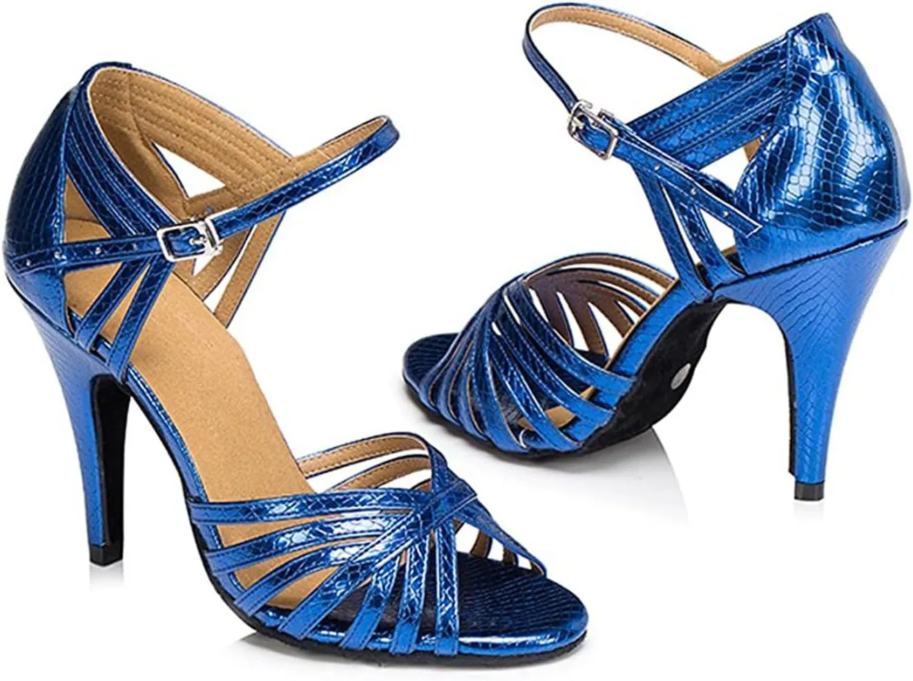 Women's Suede Sole Party Wedding Shoes Pu Sandals Practice Ballroom Dance Shoes