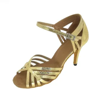 Women's Suede Sole Party Wedding Shoes Pu Sandals Practice Ballroom Dance Shoes