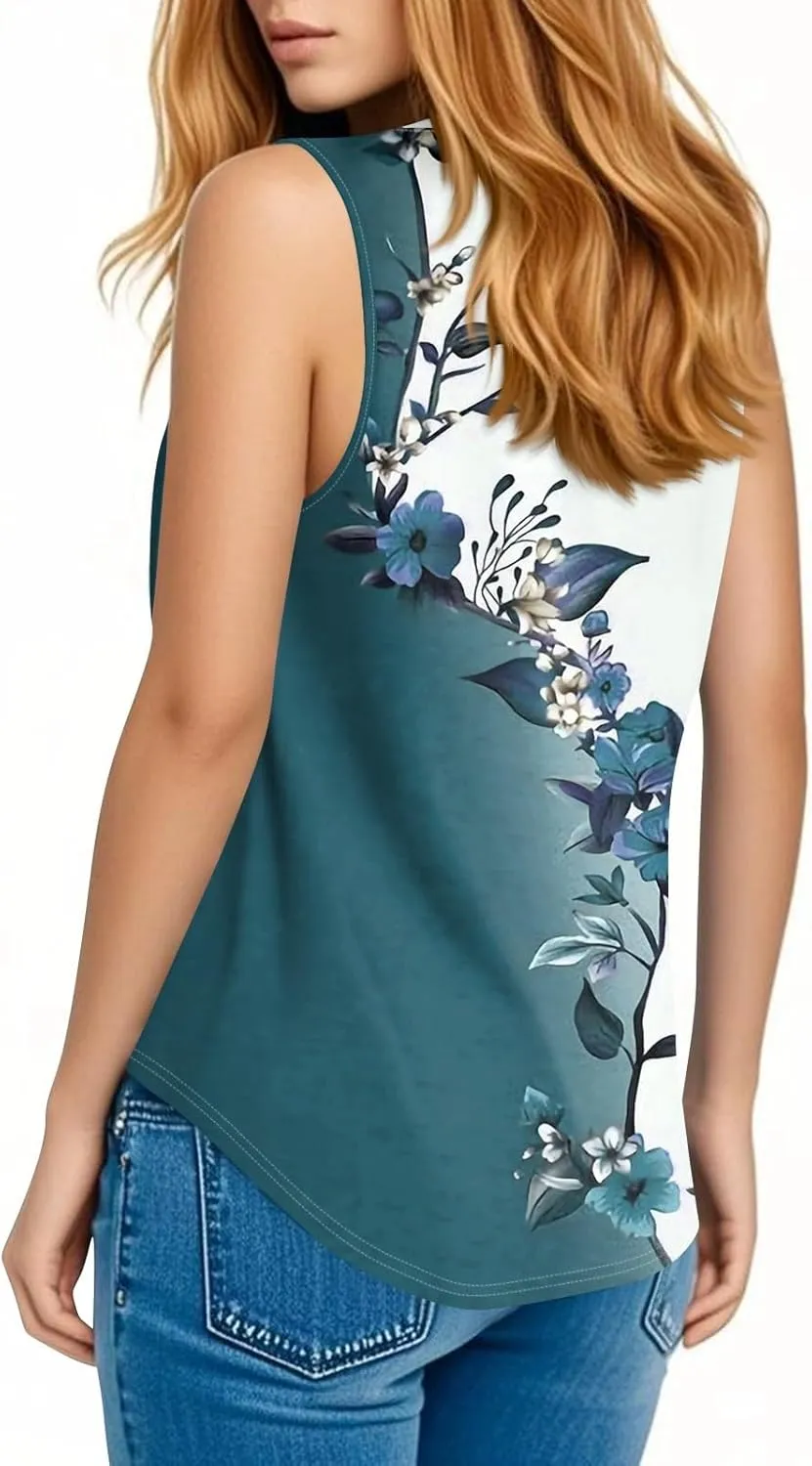 Womens Tank Tops V Neck Sleeveless Flowy Loose Fit Casual Summer Tops 2025 Basic Loose Dressy Work Shirt