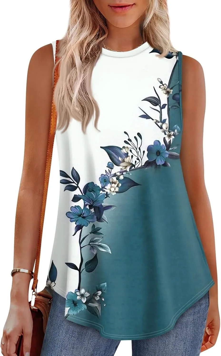 Womens Tank Tops V Neck Sleeveless Flowy Loose Fit Casual Summer Tops 2025 Basic Loose Dressy Work Shirt