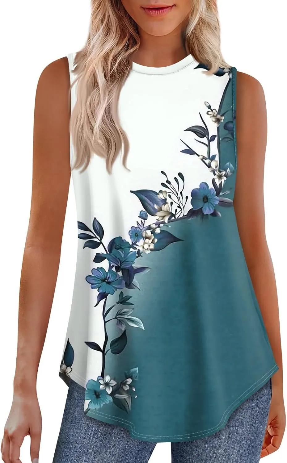 Womens Tank Tops V Neck Sleeveless Flowy Loose Fit Casual Summer Tops 2025 Basic Loose Dressy Work Shirt