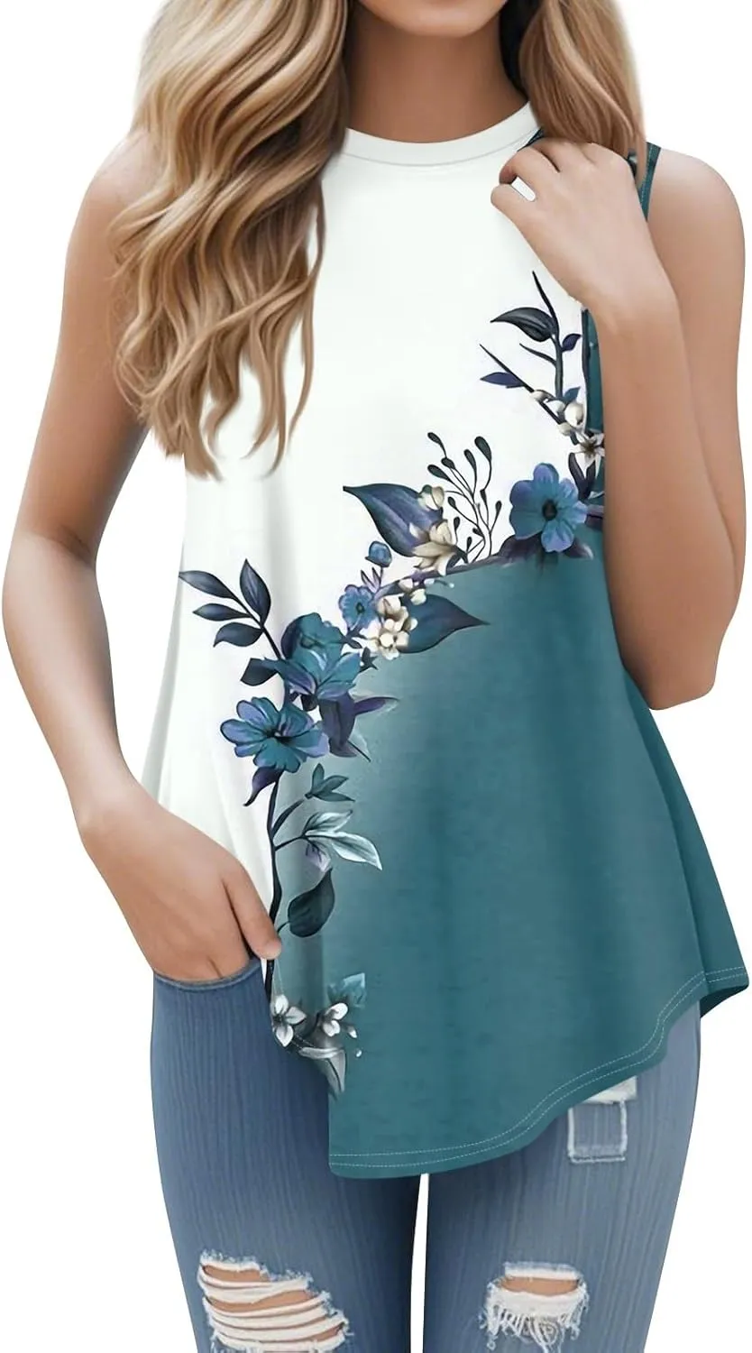 Womens Tank Tops V Neck Sleeveless Flowy Loose Fit Casual Summer Tops 2025 Basic Loose Dressy Work Shirt