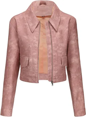 Women's The Classic Faux Leather Moto Jacket Faux Leather Zip Up Moto Biker Jacket Vegan Jackets Motocycle Biker Coat