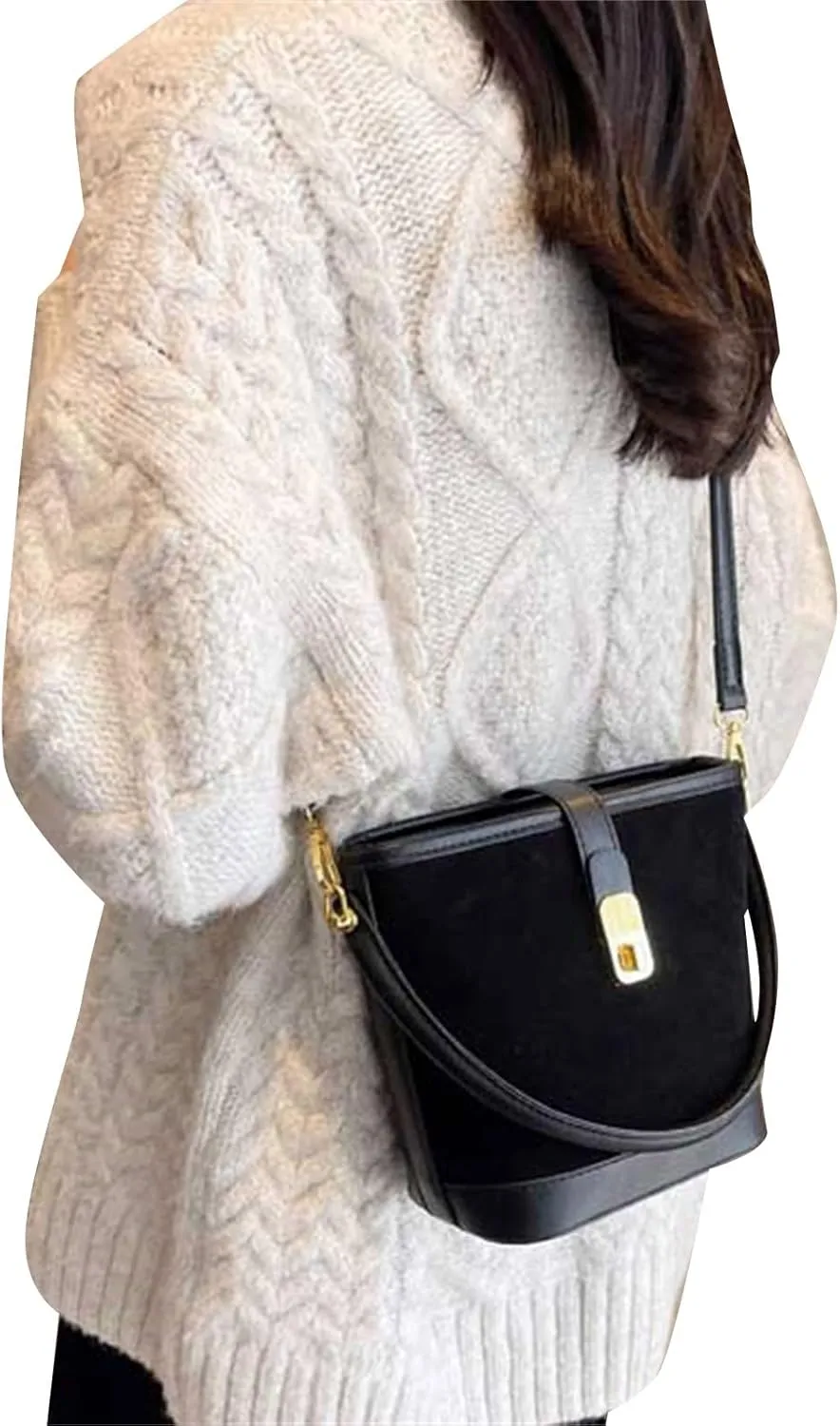 Women's Top-Handle Handbags Faux Vegan Leather Medium Crossbody Bags Casual Fashion Everyday Satchel Purse