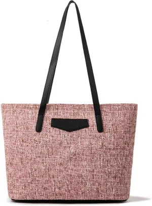 Women's Tote Bags, Top Handle Satchel, Casual Handbags, PU Faux Leather Tote Bags for Women, Shoulder Purse, Black