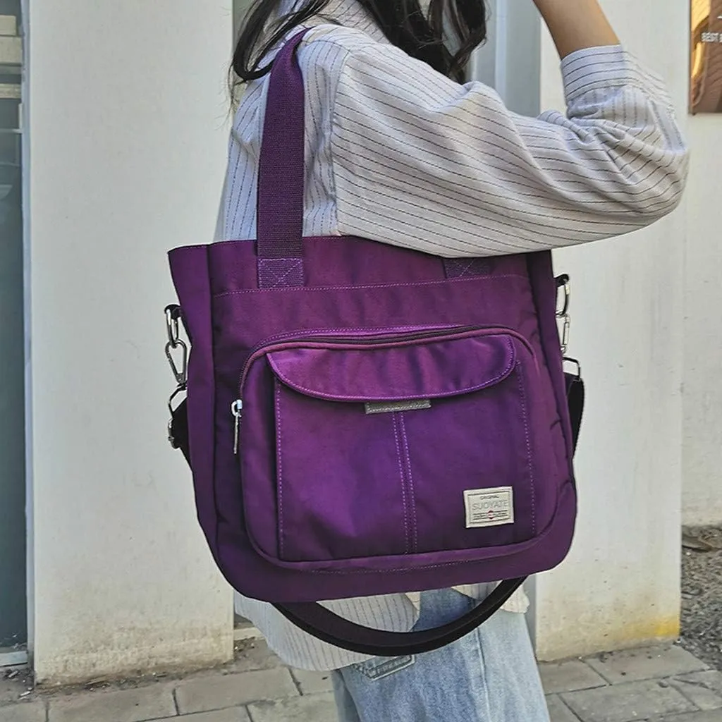 Women's Trendy Purses Vegan Leather Hobo Handbags Lightweight Quilted Fabric Handbags for Women Messenger Bag(Purple)