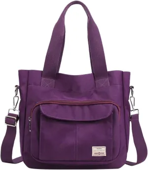 Women's Trendy Purses Vegan Leather Hobo Handbags Lightweight Quilted Fabric Handbags for Women Messenger Bag(Purple)