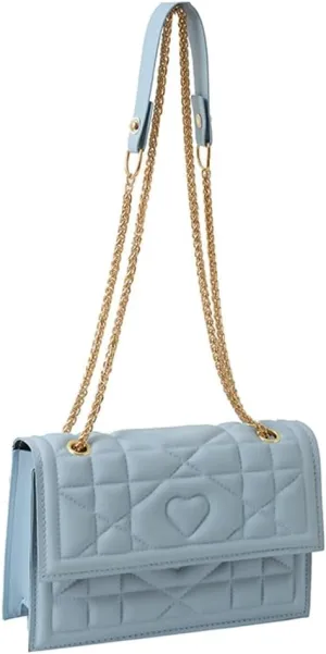 Womens Trendy Shoulder Crossbody Bag PU Leather Y2k Purse Small Totes Handbag Casual Top Handle Satchel with Chain