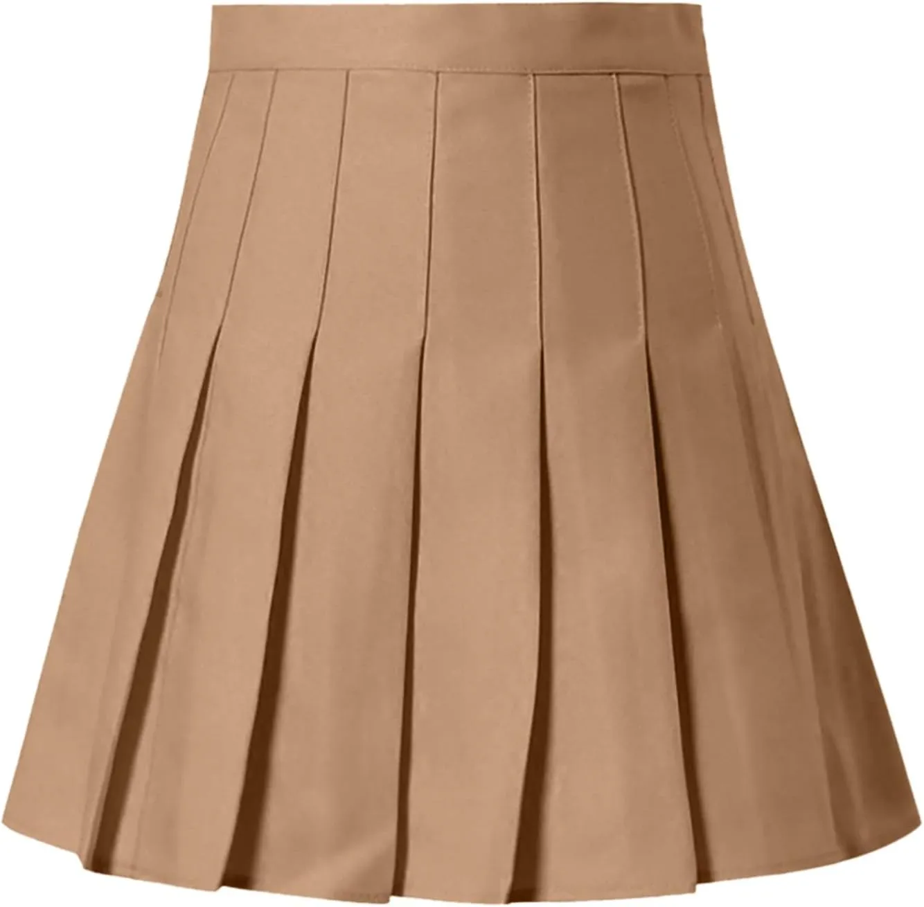 Women's Waist Chain Skirt High Waist Check Pleated Skirt