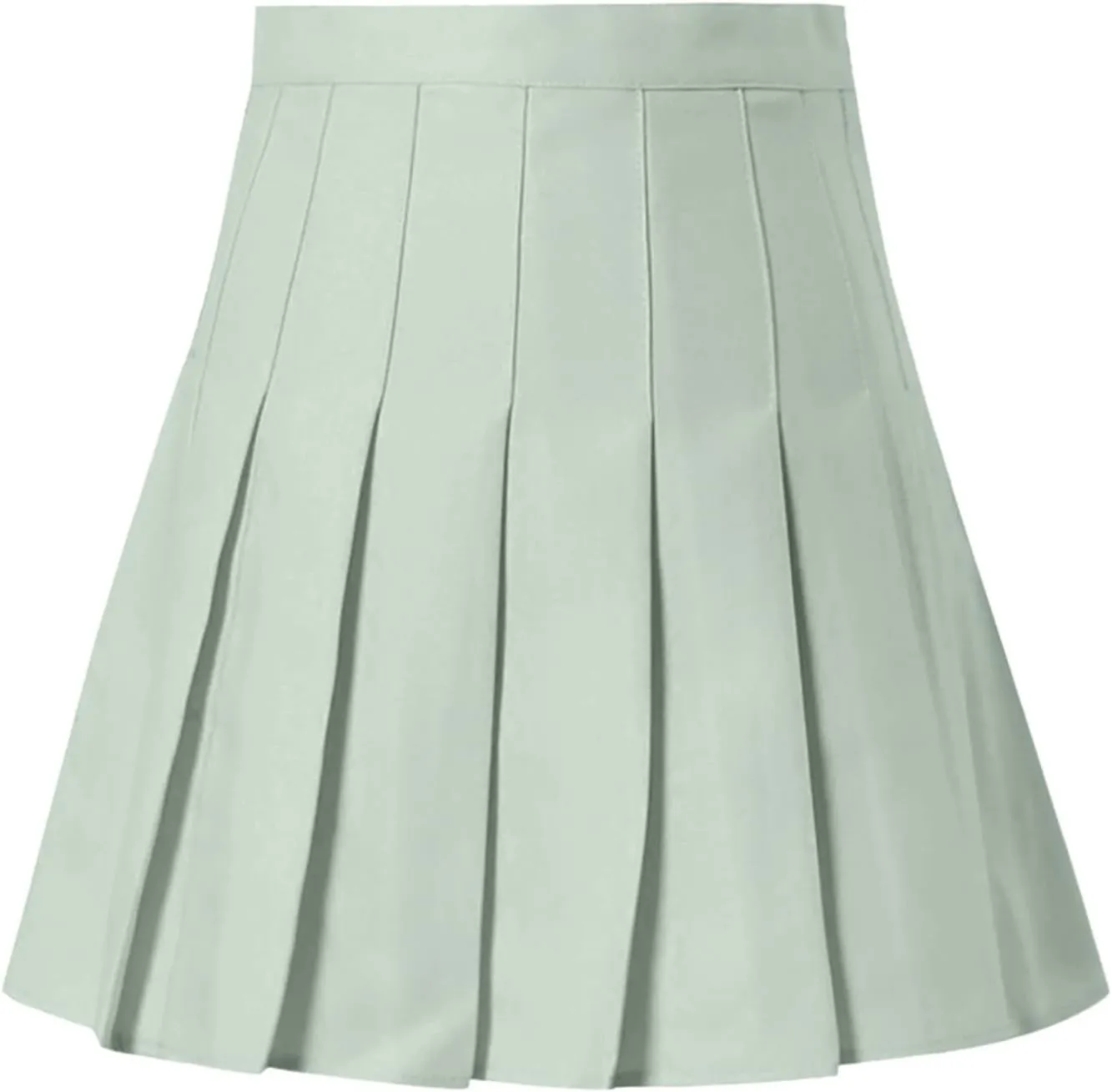 Women's Waist Chain Skirt High Waist Check Pleated Skirt