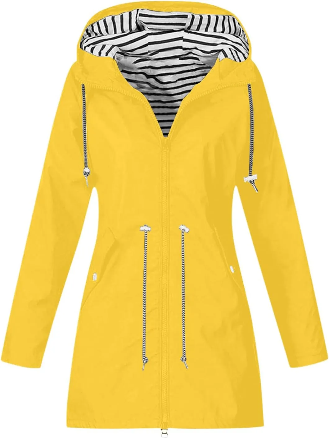 Womens Waterproof Rain Jacket with Hood Lightweight Rain Coats Outdoor Windbreaker Jackets Zip Up Windproof Coats