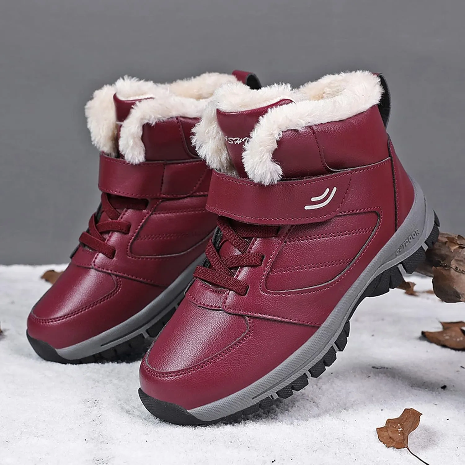Womens Waterproof Winter Boots Wide Women Snow Boots Winter Waterproof Slip Resistant Cold Weather Shoes Women Winter Booties Womens Slip on Walking Snow Shoes Botas De Frio Para Mujer