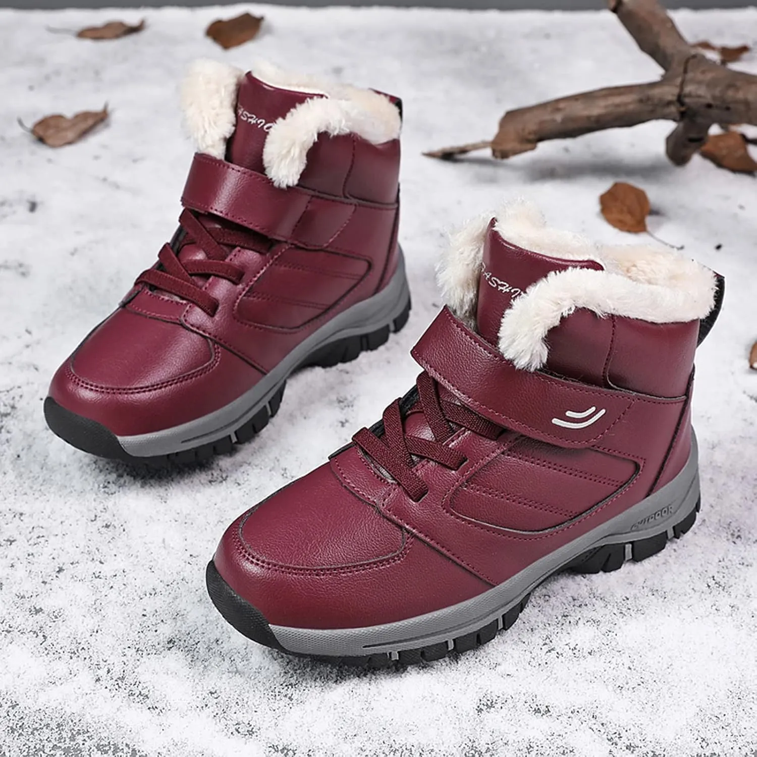 Womens Waterproof Winter Boots Wide Women Snow Boots Winter Waterproof Slip Resistant Cold Weather Shoes Women Winter Booties Womens Slip on Walking Snow Shoes Botas De Frio Para Mujer