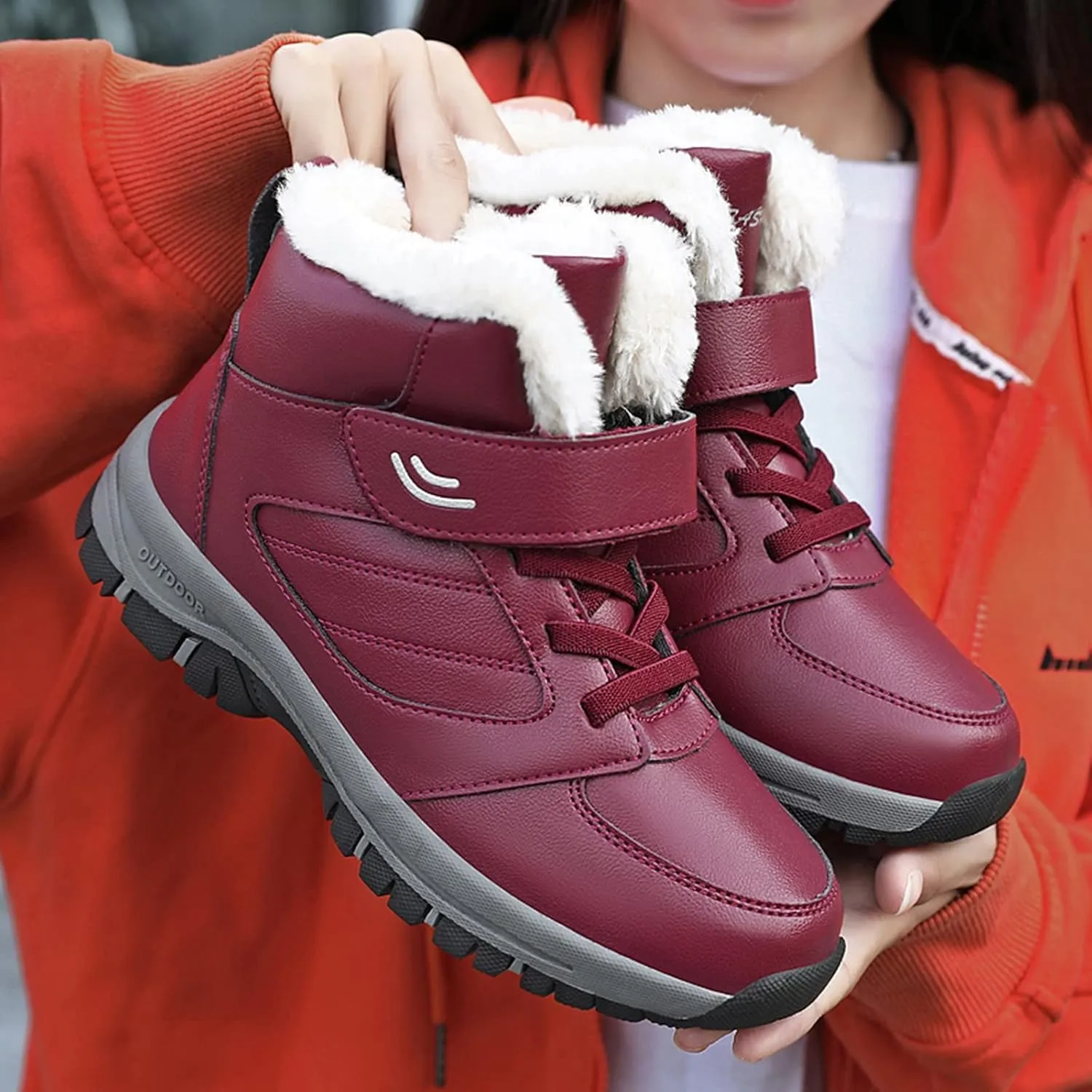 Womens Waterproof Winter Boots Wide Women Snow Boots Winter Waterproof Slip Resistant Cold Weather Shoes Women Winter Booties Womens Slip on Walking Snow Shoes Botas De Frio Para Mujer
