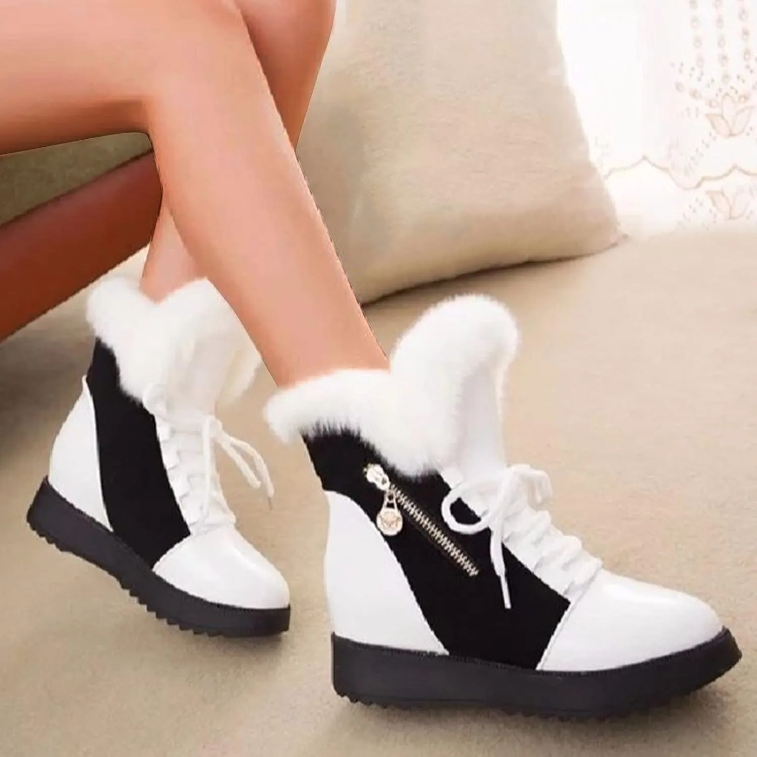 Womens Winter Shoes Black Brown Suede Ankle Boots Fur Lined Size 10 for Women Winter Shoes Women's Winter Shoes Women's Wide Calf Comfortable Winter Knee High Riding Boots Deals of The Day