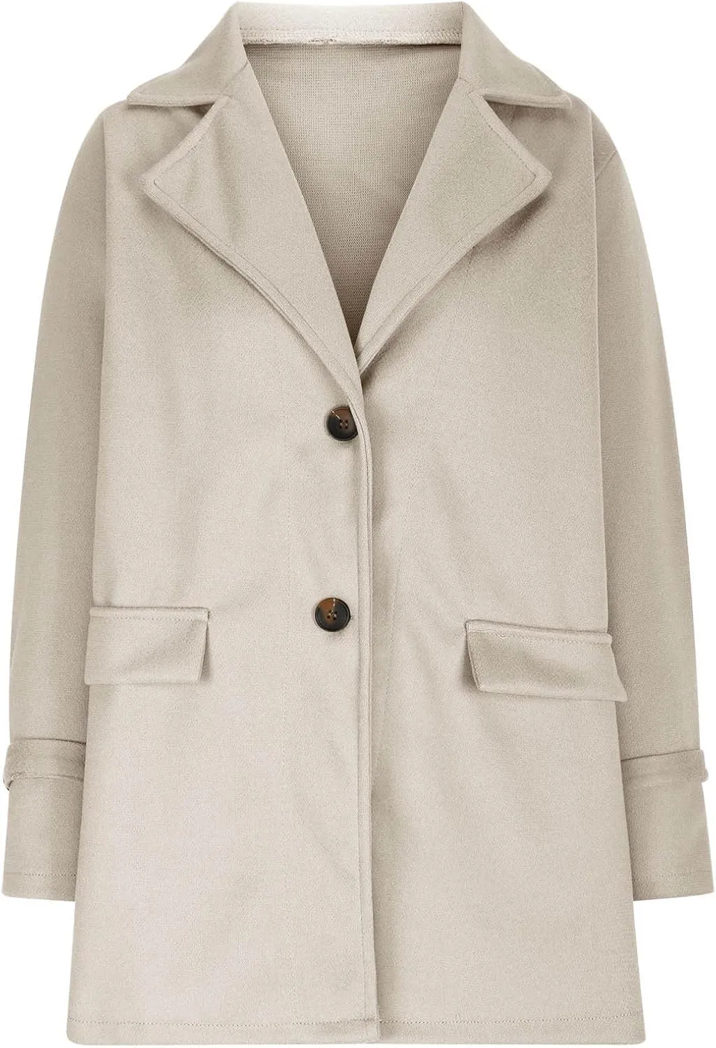 Women's Woolen Coats Business Casual Outerwear Elegant Trench Coat Loose Lapel Cardigan Fall Winter Jacket