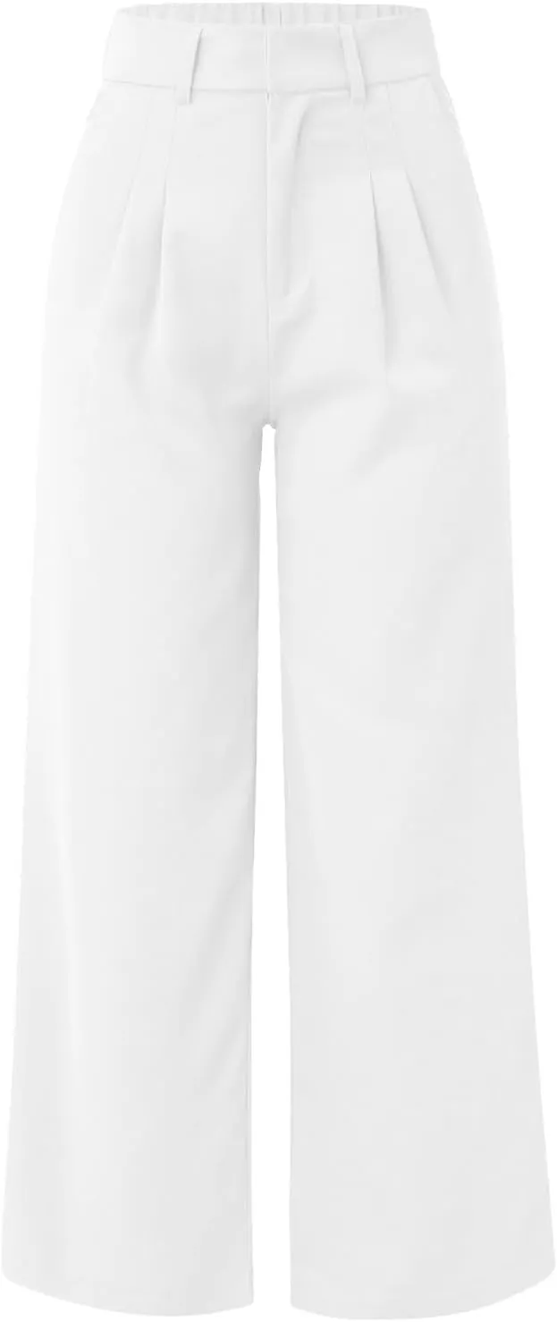 Womens Work Pants Plus Size Wide Leg Dress Pants Business Pants High Waist Chino Pants Straight Pants Comfy Trousers