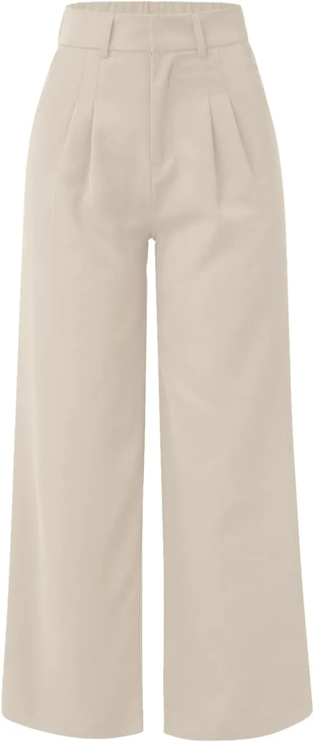 Womens Work Pants Plus Size Wide Leg Dress Pants Business Pants High Waist Chino Pants Straight Pants Comfy Trousers