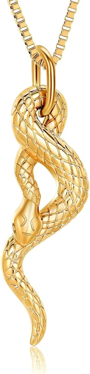 XSMZB Cremation Jewelry Snake Urn Necklace for Ashes Stainless Steel Python Memorial Pendant Human Pet Ashes Holder Keepsake for Men Women