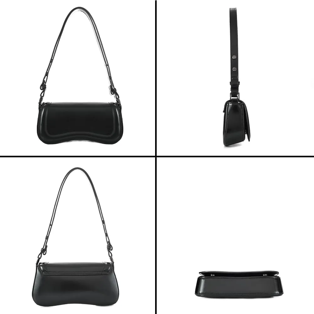 YDSIII Shoulder Bag, Women's Vintage Vegan Leather Shoulder Purse with Adjustable Strap