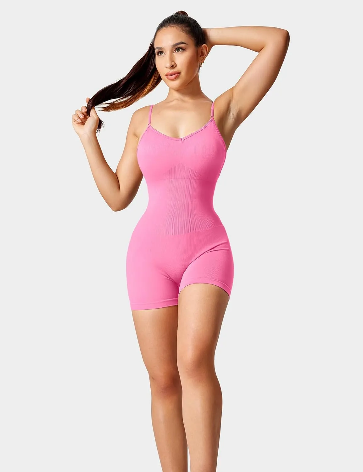 YEOREO Scrunch Butt Form Jeni Fitting Romper Shorts Bodysuits For Women Body Shaper Workout Sexy Backless Jumpsuits