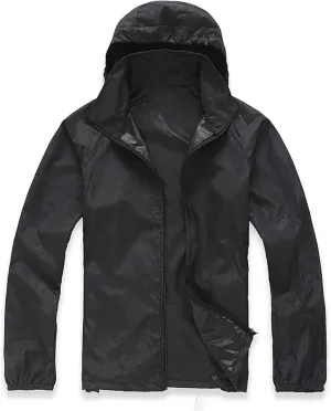 Ymosrh Men's Travel Rain Jacket Waterproof Windbreaker Lightweight Packable Coat with Hood for Outdoor Hiking, XS-3XL