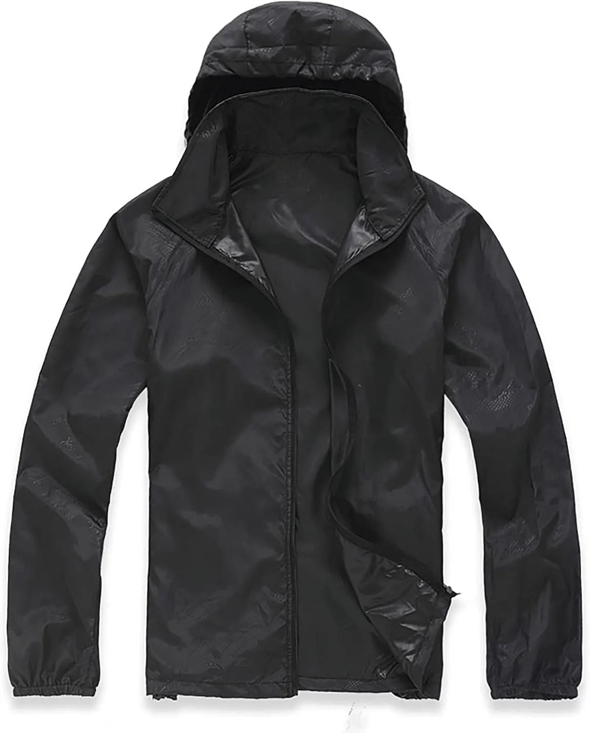 Ymosrh Men's Travel Rain Jacket Waterproof Windbreaker Lightweight Packable Coat with Hood for Outdoor Hiking, XS-3XL