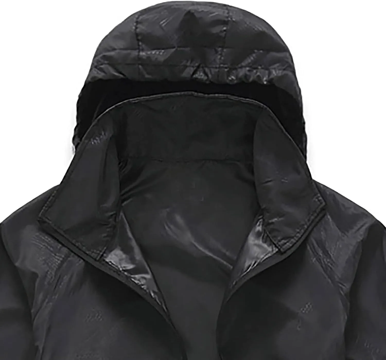 Ymosrh Men's Travel Rain Jacket Waterproof Windbreaker Lightweight Packable Coat with Hood for Outdoor Hiking, XS-3XL