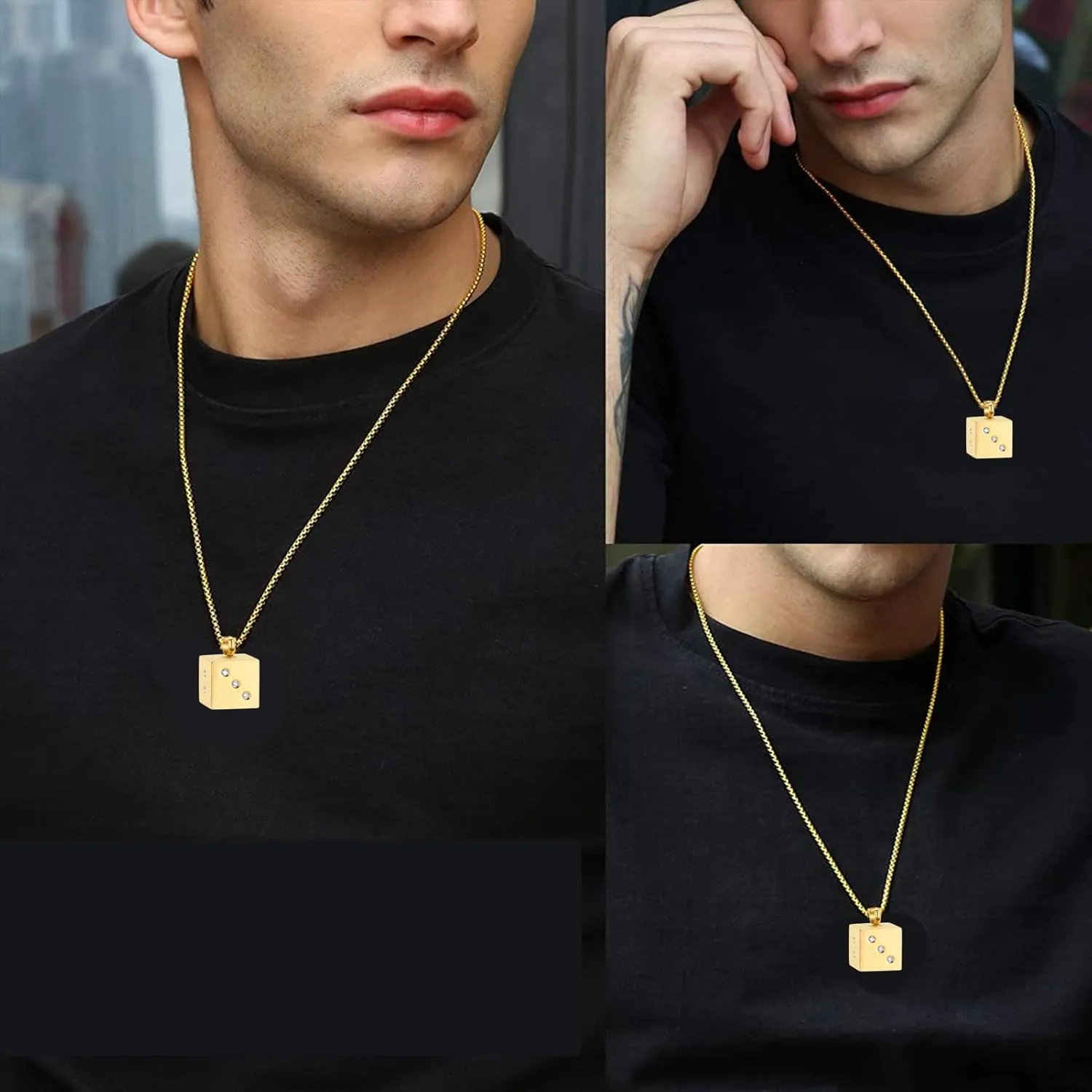 zeqingjw Dice Cremation Jewelry Inlay Zircon Urn Necklace for Ashes Memorial Urn Pendant for Loved Ones Keepsake Ashes Necklace