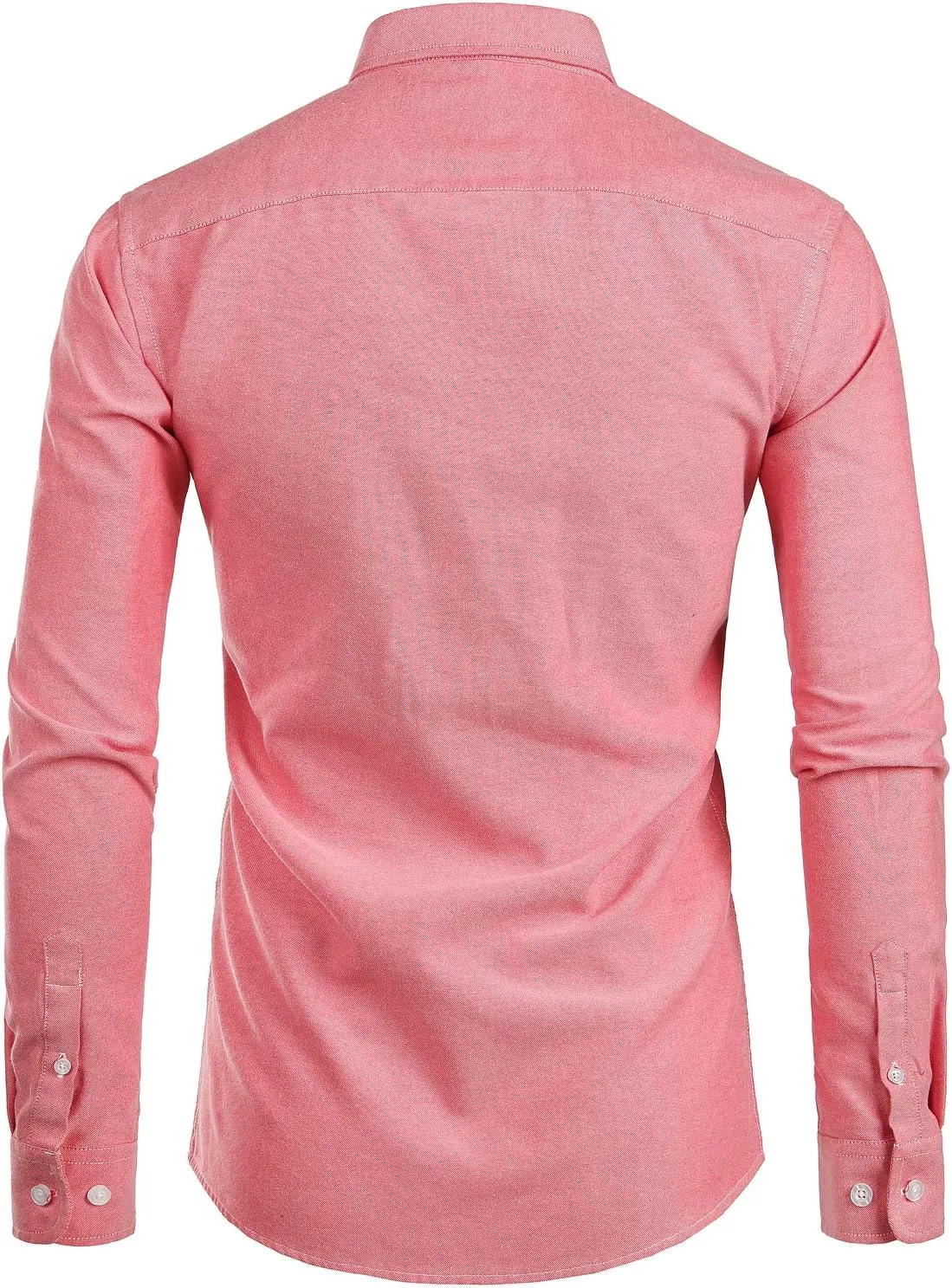 ZEROYAA Men's Hipster Casual Slim Fit Long Sleeve Button Down Oxford Shirts with Chest Pocket