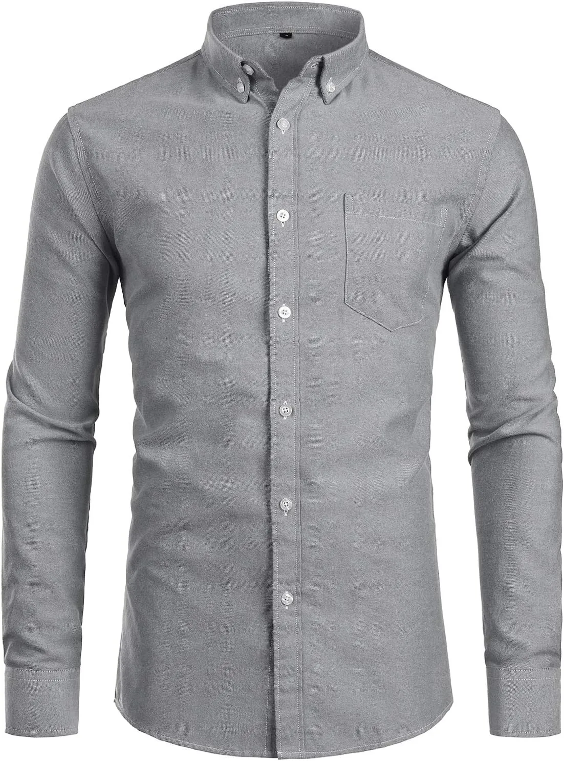 ZEROYAA Men's Hipster Casual Slim Fit Long Sleeve Button Down Oxford Shirts with Chest Pocket