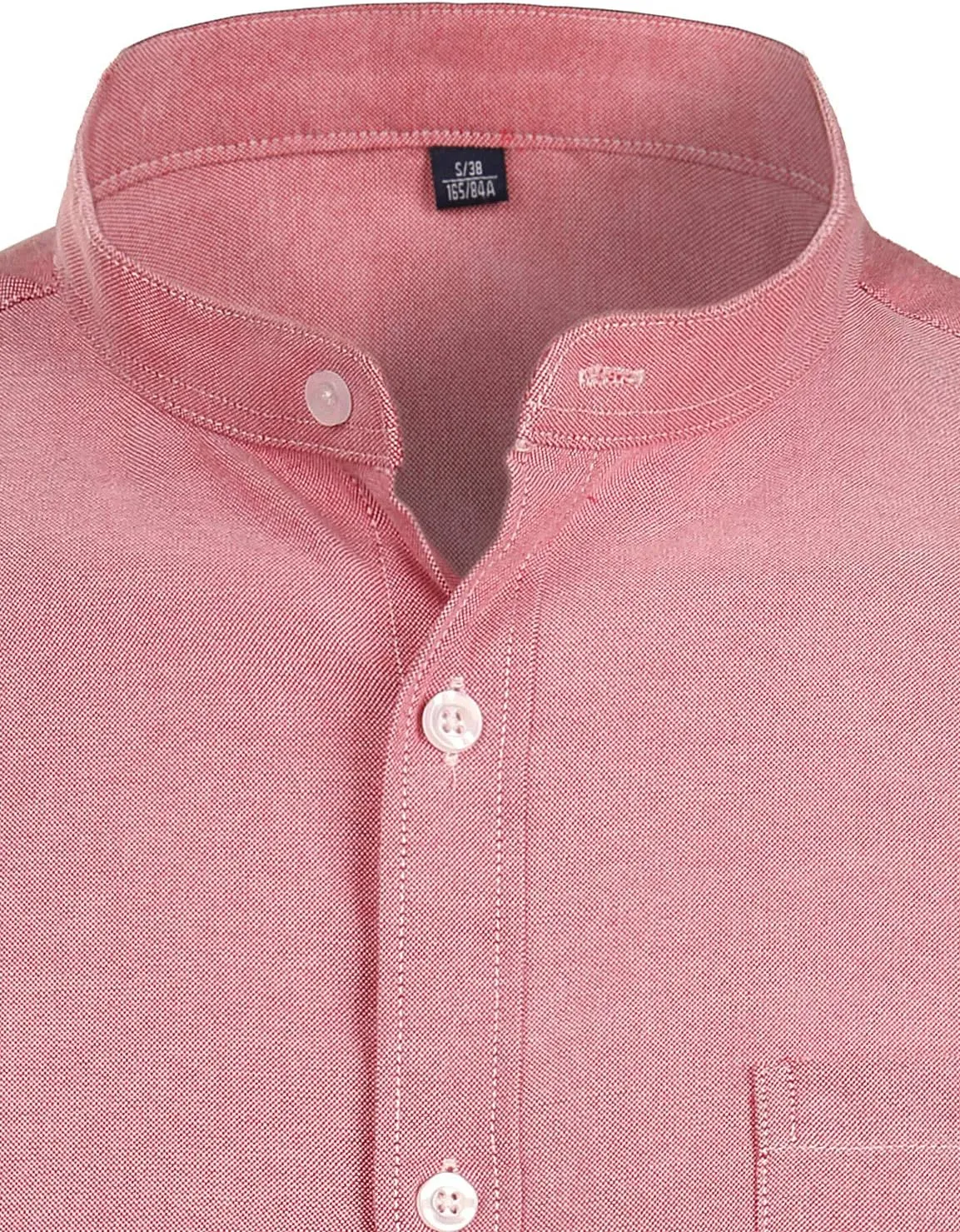 ZEROYAA Men's Hipster Mandarin Collar Long Sleeve Button Up Oxford Shirts with Chest Pocket
